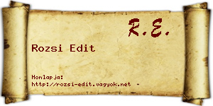 Rozsi Edit névjegykártya